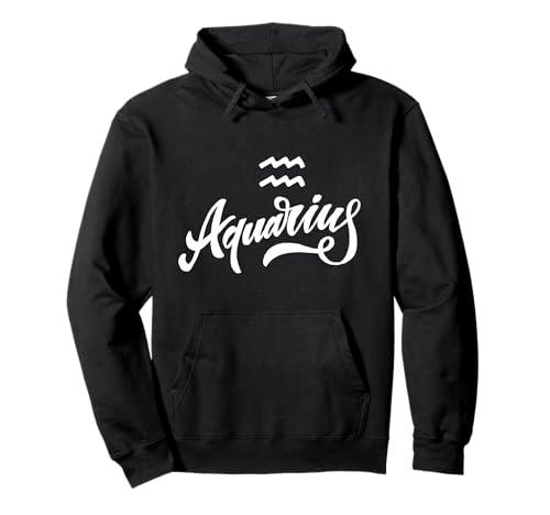 Aquarius Zodiac Pullover Hoodie, Size Medium