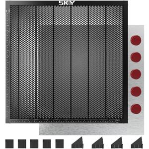 Upgraded Oxide Coating Honeycomb Laser Bed 500x500mm Honeycomb Work Table with Fixed Magnets for Most Laser Engraving Machines Fast Heat Dissipation and Smoke Elimination 19.68"x19.68"