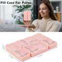 FYY Daily Pill Organizer,2 Pcs 7 Compartments Portable Pill Case Travel,Folding Design Pill Box for Purse Pocket to Hold Vitamins,Cod Liver Oil,Supplements and Medication-Pink