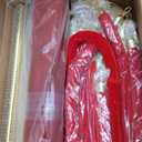 8Pcs Stanchions and Velvet Ropes with 15ft Red Carpet,Complete Crowd Control Barriers Set with 6 Red Velvet Ropes & Stainless Steel Posts for Party, Wedding, Event Supplies,Gold