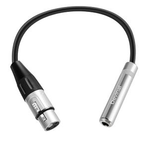 Devinal XLR Female to 1/ 4" Female calbe, XLR Jack to 6.35mm TS/ TRS Quarter inch Audio Adapter Cord Connector Converter Metal Construction 1 feet (30 cm)