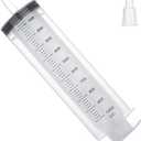 1000mL Syringe for Liquid, Large Plastic Syringe with Tip Adapter, Individual Sterile Sealed for Scientific Dispensing, Paint, Watering, Oil