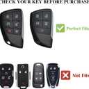 for Chevy Key Fob Cover with Keychain.TPU Keyshell No Screws Required for Installation. (Black-6 Buttons, 6-Buttons)