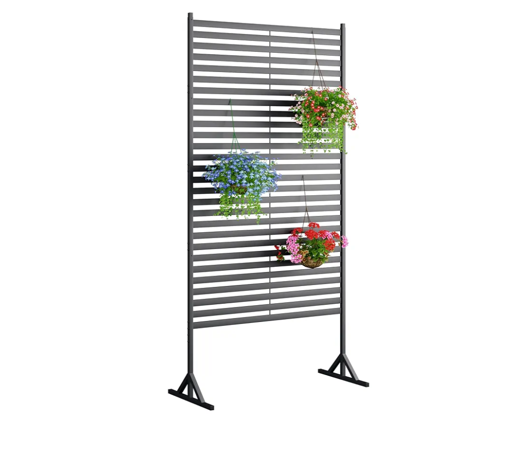 Outdoor Privacy Screens Freestanding, 72" H×36" W Metal Privacy Fence Screen for Outside, Rustproof Privacy Panels Privacy Wall, Decorative Fences for Patio, Deck, Lawn Garden, Backyard