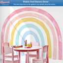 Large Watercolor Rainbow Wall Decals, Colorful Peel and Stick Fabric Nursery Wall Decor, Removable Home Room Wall Decor Murals Stickers for Kids Girls Toddler Bedroom Living Room Playroom
