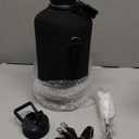 One Gallon Water Bottle Insulated, Triple Walled Vacuum Stainless Steel (Cold for 48 Hrs), Leak Proof & Non-BPA, Large Water Flask Jug with Paracord Handle & Straw Spout Lids (128 Ounces, Magic Black)