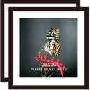 20x20 Frame Black With Mat 16x16 Solid Wood Picture Frames Wall Mounting (2 pack, 20x20 Inch)