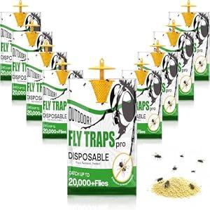 9 Pack Fly Traps Outdoor Hanging, Portable Disposable Fly Catcher, Add Water Outdoor Flying Insect Trap Fly Traps for Patio, Backyard, Ranch & Garbage Areas
