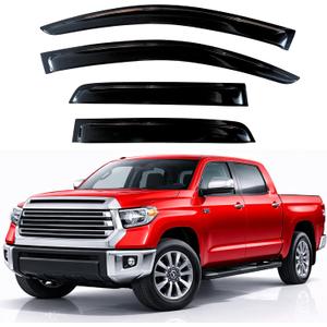 KPY Rain Guards Fit for 2007-2021 Toyota Tundra Crewmax, Out-Channel Window Visors Vent Wind Deflectors 4PC, Truck Accessories for 07-21 Tundra Crewmax (Full-Size Cabs)