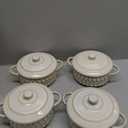 ArteBake Mini Cocotte Set 14 OZ Small Casserole Dishes with Lids and Handles, Individual Ceramic Baking Ramekins for Lasagna, Soufflé, Soup,Oven, Microwave & Dishwasher Safe,set of 4, Beige