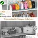 SURETIVIAN Rose Purse Dividers for Closet, 2 Pack Clear Clutch Purse Closet Organizers, Adjustable Handbag Storage Organizers, Plastic Bookshelf Separator Dividers for Bedroom Office