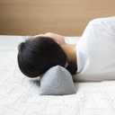 Buckwheat Neck Support Pillow Cervical Neck Cylinder Bolster Pillow,Buckwheat Hulls Adjustable Roll Pillow,Neck Pain Relief for Back and Side Sleepers Round Pillows for Lunch Break Grey, 6*15 inch