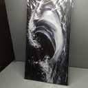 Suconvng Abstract Wall Art Small Size White Sea Wave Modern Canvas Art Wall Decor Painting Artwork Abstract Wall Decor Print Picture For Bedroom Office Home Decoration 20"X 40"