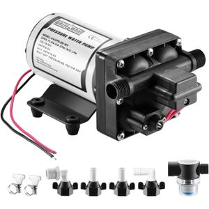 WASSERMANN RV Water Pump 12V DC, Self Priming Diaphragm 5.0 GPM 55 PSI, Water Pressure Pump with Pressure Switch, for RV Marine Yacht Lawn Garden