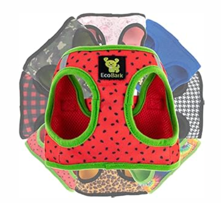 EcoBark Step in Dog Harness - Eco-Friendly Small Breed Dog Harnesses for Dogs - Reflective and Adjustable Body Halter Vest - Soft Mesh Toy Breed Harness (Large -17 to 19 lbs -Chest Up to 18 in (Pack of 1))