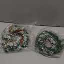 8 Pcs 8" Mini Christmas Wreaths for Kitchen Cabinet Small Christmas Candle Rings Wreaths, Front Door Pillars/ Home Table Centerpieces Hanging Garlands, for Windows/ Wedding Decor (No Red Ribbon)