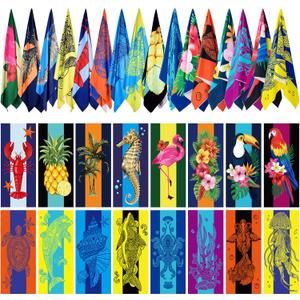 Redbaker 16 Packs 72 x 36 Inches Oversized Hawaiian Beach Towel Bulk Extra Large Pool Towels Set Microfiber Quick Dry Swim Towel Blanket for Women Men Adult Bath Travel(Bright Colors)