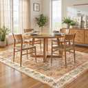 jinchan Area Rug 6x9 Washable Rug, Vintage Floral Living Room Carpet Non Slip Home Decor Rugs, Low-Pile Carpet for Bathroom Entrance Bedroom Office Farmhouse and Dining Table (Dusty Pink)