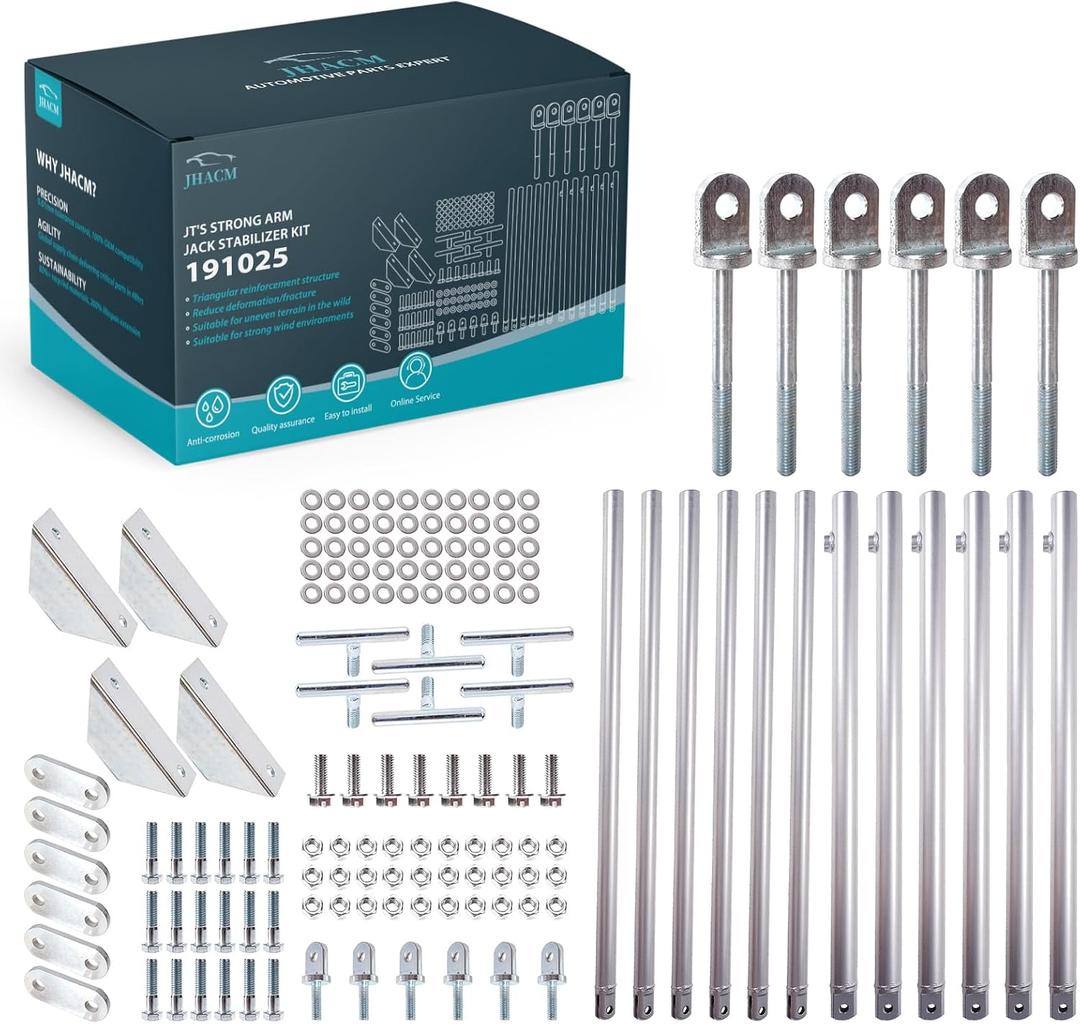 JT's Strong Arm 5th Wheel Stabilizer Kit - Easy Bolt-on Install, Fits All Models, Telescoping Design, Stops Shaking, Compatible with Fifth Wheel RV and Travel Trailer