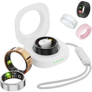 Smart Ring for Women Men, Health Fitness Tracker Rings, IP68 Waterproof, Long Lasting Batteries Sleep Ring with Charging Case and Protector, Remote Photography, No App Fees (Black, 11#)