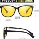 LVIOE Night Driving Glasses for Women Men, Anti Glare Night Vision Glasses Polarized Yellow Lens for Driving UV400 Protection (A01 Black Frame/ Night Vision)