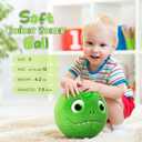 VangeBow Silent Indoor Soccer Balls for Toddlers 1-3, Inflatable Soft Plush Baby Toddler Soccer Ball Toys Gifts for Kid 3-5 Year Old Boy First Birthday Gift (Dinosaur, Pump Include)