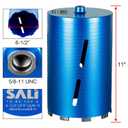SALI Diamond Core Drill Bits 6 1/2" Diameter 10"/254mm Drilling Depth 5/8-11" Thread Core Bit Turbo Laser-Welded Segments for Cured Concrete with, Brick, Block, Masonry, with Two Adapters