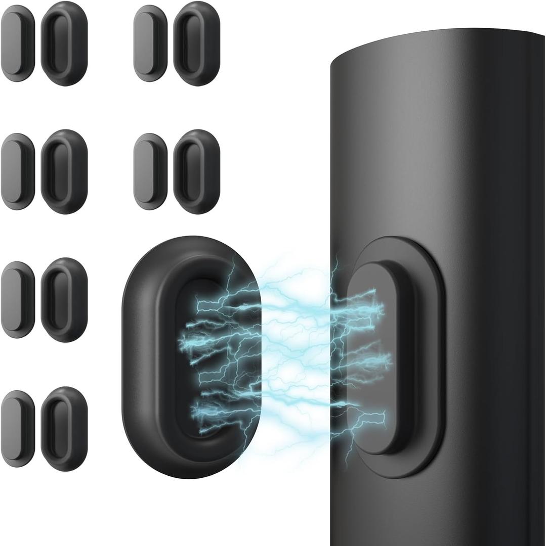 Magnetic Remote Control Holder Self-Adhesive Wall Mount, 6 Pack Upgraded Silicone Organizer Storage Wall Holder for Home Office TV, Fan and Air Conditioner Remote Control Black