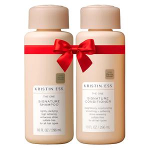 Kristin Ess Hair Signature Salon Sulfate Free Shampoo and Conditioner Set for Moisture, Frizz + Shine - Color Safe, Vegan, Paraben Free - Clarifying, Hydrating Damage Repair for Women - Pear Fragrance
