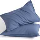 NTBAY Standard Cotton Pillowcases - Envelope Closure 20x26 Pillowcases Set of 2, Breathable and Soft Bed Pillow Cases, Denim Blue