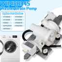 Upgraded W11458345 Washer Drain Pump Assembly Compatible with Whirlpool Washer Drain Pump W10918608 W11316609 W11319789 Maytag Washing Machine Pumps MHW5630HW0 WFW5620HW0 WFW6620HC0 WFW6620HW0
