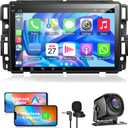 Car Stereo Radio Android 12 for Chevy Silverado GMC Sierra Buick Enclave 2007-2012, 8"IPS Touch Screen Car Radio Build-in GPS Wireless CarPlay/Wired Android Auto, 2G+32G, Backup Camera/DSP/SWC