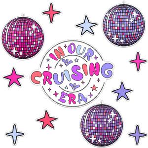 Xuhal 12 Pcs in Our Cruise Era Magnetic, Large Cruise Ship Decorative Magnets Door Decorations Nautical Magnets Funny Carnival Sea Navigation Decorations for Door Car Fridge Refrigerator