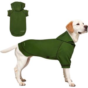 Basic Dog Hoodie Sweatshirts, Pet Clothes Hoodies Sweater with Hat and Leash Hole, Soft Cotton Outfit Coat for Large Medium Small Dogs, Dark Grey (X-Large)