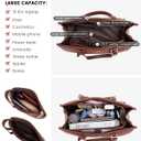 LOVEVOOK Lunch Tote Bag for Women, 15.6 Inch Laptop Bag with Insulated Lunch Compartment, Quilted Large Capacity Computer Handbag with Purse for Business, Work, Nurse, Collage, Office, Casual, Brown