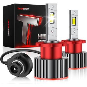 Torchbeam D2S D2R HID Bulbs, 30000LM 6000K Cool White 45W Xenon Bulbs, 85122 66240 66040 66240CBI Bulbs for HID Assembly Bulb, Pack of 2