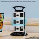 Power Strip Tower with 10 Outlets, 4 USB-A & 2 USB-C Ports, 1875W/15A Heavy Duty Charging Station for Multiple Devices, Plug Tower with 6ft Extension Cord, for Home, Office, Dorm