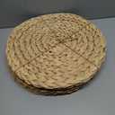 6 Pack, Round Woven Placemats, Natural Water Hyacinth Place mats, Braided Straw Table Mats for Dining Table, Christmas Placemats Set of 6 (15 inch)