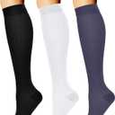 CHARMKING Compression Socks for Women & Men Circulation (3 Pairs) 15-20 mmHg is Best Support for Athletic Running Cycling (S-M)