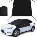 Windshield Cover for Tesla Model 3 Y, Windshield Snow Cover with Water-Resistant Wind-Resistant, Frost, Ice, Snow, Sun UV Protection, Suitable for All Weather, Fit for SUV Trucks Multiple Cars