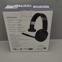 COSMUSIS Trucker Bluetooth Headset, Wireless Headsets with Noise Cancelling Microphone, Long Battery Life Bluetooth Headphones with Detachable Earpad/ Single+Dual Mode for Office/ Driving/ Home