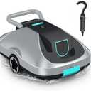 Zebary Robotic Pool Cleaner, Cordless Pool Vacuum for Above Ground & Inground Pools, 200mins Runtime Automatic Pool Vacuum Robot for Leaves & Dirt, Powerful Suction up to 2500 sq.ft, Self Parking-Teal