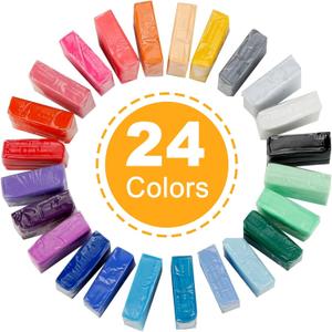 2 x CiaraQ Polymer Clay Kit, Mini Modeling Clay Set for Kids/Beginners/Artist, 24 Colors
