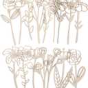16 Pcs Wooden Flowers Cutout Signs Unfinished Wildflowers Stems for Painting Decorations Art DIY Home Crafts
