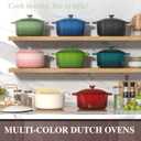 Umite Chef Enameled Cast Iron Dutch Oven-7QT Pot with Lid Cookbook & Cotton, Heavy-Duty Cookware for for Bread Baking, Braising, Stews, Marinate, Cook(Sage Green)