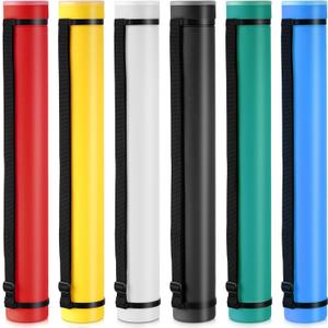 Yahenda 6 Pcs Expandable Blueprint Tubes Bulk Expand from 24" to 40" Poster Tube with Strap Storage Tubes with Cap Portable Round Carrying Case for Documents Blueprints Drawings Art(Neutral Color)