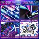 Video Game Boy Birthday Party Decorations with Happy Birthday Backdrop Banner, Gaming Tablecloth, Blue Balloon Arch Kit, Cake Toppers