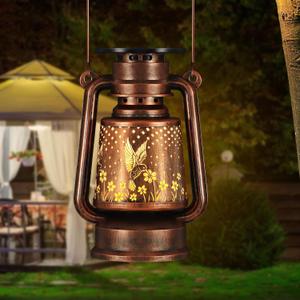 Solar Lantern Outdoor Hanging Vintage LED Waterproof Camping Light with Beautiful Graphics Landscape Decor for Yard,Patio,Porch,Lawn,Tabletop(02 - Hummingbird)