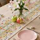 2 x Spring Table Runner 13x72 inch, Floral Spring Decor for Table, Party, Home - Farmhouse Floral Decroations