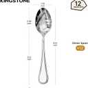 KINGSTONE 12 Piece Teardrop Dinner Spoons(8.14 inch), 18/10 Stainless Steel Spoon Set, Premium Table Spoons, Durable Metal Spoon for Home, Kitchen, Restaurant, Mirror Polished, Dishwasher Safe
